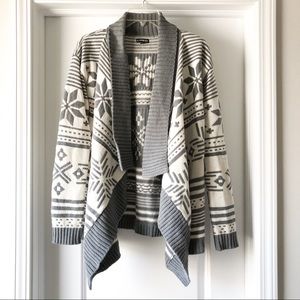 Express Grey/Cream Thick Sweater